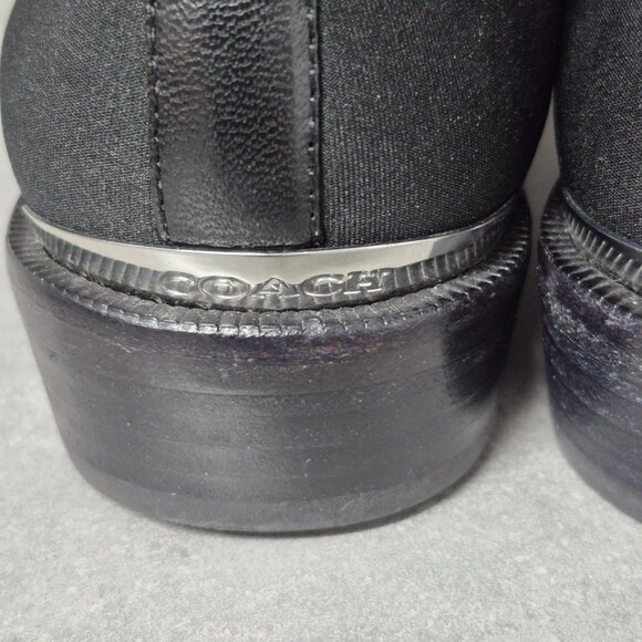 5.5 Coach Lilac Riding Boots in Black - Picture 10 of 13